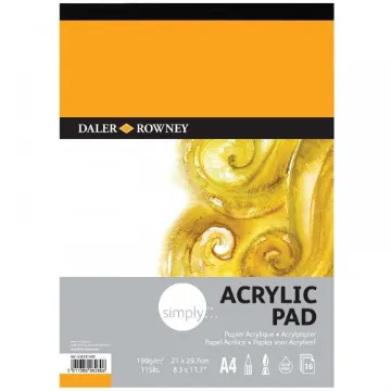 A4 ACRYLIC PAD SIMPLY 16 SHEETS 190