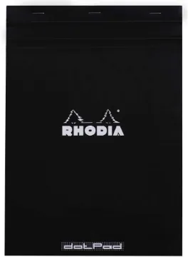 RHODIA 18559C - Notepad Stapled Dotpad N ° 18 Black - A4 - 80 Detachable Sheets