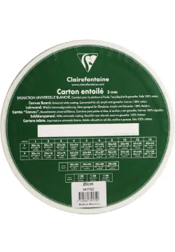 "Clairefontaine 34172C White Canvas Board, 20cm Round, 3 mm Thick"
