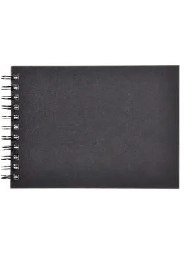 "Clairefontaine Goldline Wirebound Pad, A5, 140 g, Landscape, 64 Ivory Sheets - Black Cover"