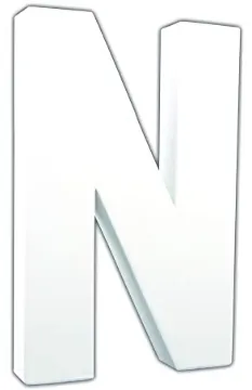 "Decopatch AC743C Paper Mache - Small Letter ""N"", White"