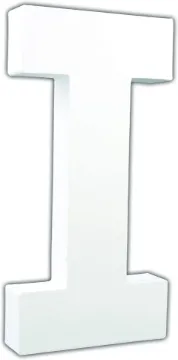 "Décopatch AC708C Mache Large Letter I, 3x10x20.5 cm - White"