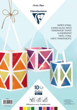 Clairefontaine 354580C Stained Glass Paper 10 Sheets 20 x 30 cm 40 g Assorted Colours