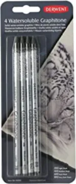 Derwent Graphitone Water-Soluble Pencil Set of 4