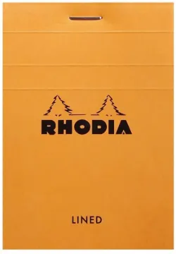 RHODIA 11600C - Stapled Notepad N Â° 11 Orange - A7 - Ruled - 80 Sheets