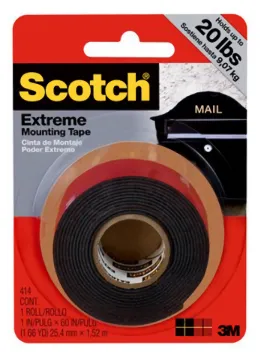 Scotch Extreme Mounting Tape, 1X 60 inch Roll, Black