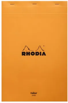 Rhodia 19660C Yellow Page Notepad, No19 A4+, Lined - Orange