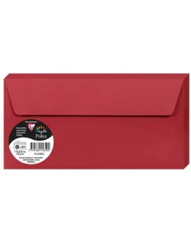 Clairefontaine Pollen Envelopes, 110 x 220 mm, 120 g - Intensive Red, Pack of 20
