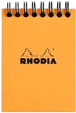 RHODIA 11500C - Spiral Notepad Orange - A7 - 5x5 Squared - 80 Sheets