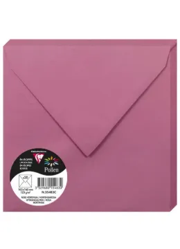 Clairefontaine Pollen Envelopes, 165 x 165 mm, 120 g - Hydrangea Pink, Pack of 20