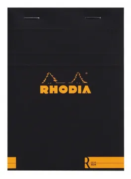 Rhodia 132012C Black R Stapled Pad - No. 13 - A6 (148 mm x 105 mm)