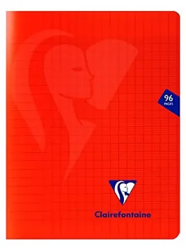 Clairefontaine 333741C Stapled Notebook Mimesys, 17x22 cm, 96 Pages, Squared - Red