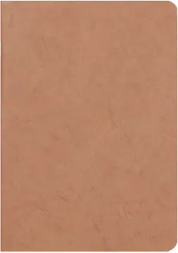 Clairefontaine 73316C Age Bag Stapled A5 Notebook, 96 Pages, Leather Grain Card Cover - Tobacco