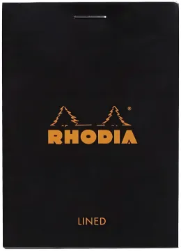 RHODIA 116009C - Stapled Notepad N Â° 11 Black - A7 - Ruled - 80 Sheets