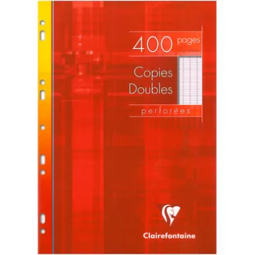Clairefontaine A4 Seyes Ruled Multi-Punched Double Sheet - White (Pack of 200 Sheets)