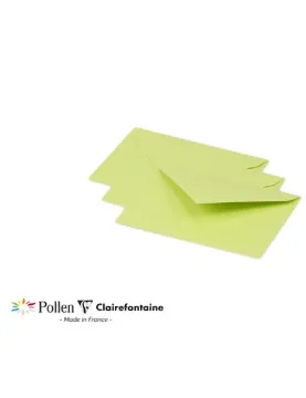 Clairefontaine Pollen Envelopes, 75 x 100 mm, 120 g - Leaf Green, Pack of 20