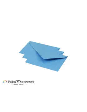 Clairefontaine Pollen Envelopes, 75 x 100 mm, 120 g - Intensive Blue, Pack of 20