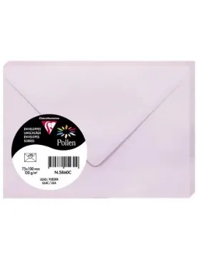 Clairefontaine Pollen Envelopes, 75 x 100 mm, 120 g - Lilac, Pack of 20