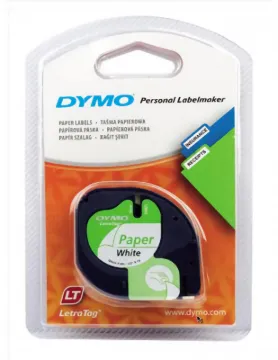 DYMO LetraTag Labelling tape Tape colour: White Font colour: Black 12 mm 4 m