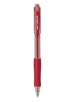 Uni SN-100 Laknock Retractable Ballpoint Pens Fine 0.7mm Red