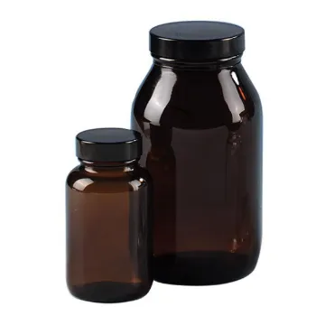 Powder Bottle, Glass, Amber, 60 mL