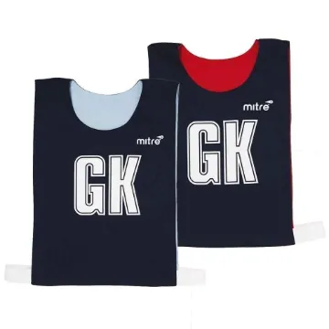 Mitre Pro Reversible Netball Bibs - Navy/Red - Medium