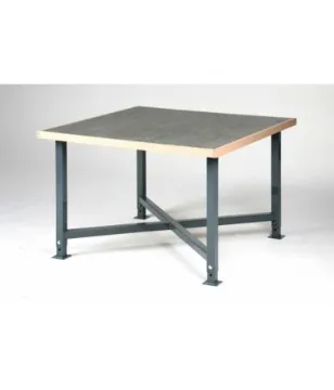 Steel Framed Square Workbench with top rails Steel Top