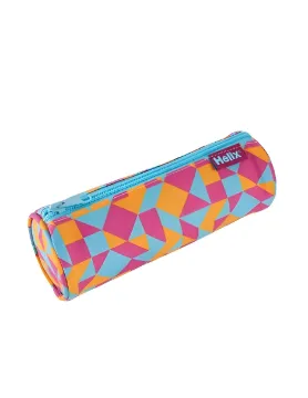 Helix Oxford Geometric Pencil Case: Orange