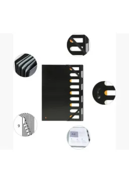 Exactive Pp Harmonika Multipart File, A4, 9 Sections- Black