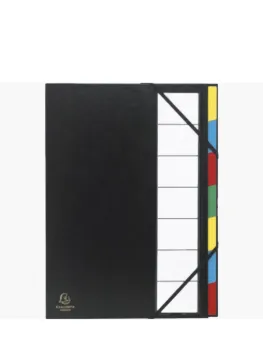 Multipart File Ordinator ,A4 7 Compartments - Black