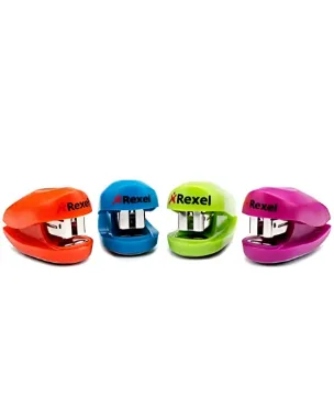 Rexel Buddy Mini Stapler, 10 Sheet Capacity, Assorted Colors