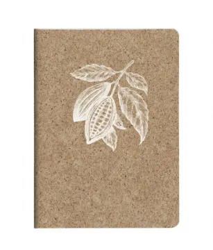 Cocoa pattern, A5 stitched notebook, 96 pages, lined, assorted colors.