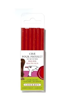 Jacques Herbin- silicone wax gun sticks- Red (Pack of 6)