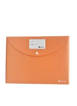 Atlas Document Bag With Name Card And Button Orange