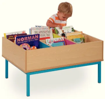 6 Bay Kinderbox with Legs and Coloured Inner Panels