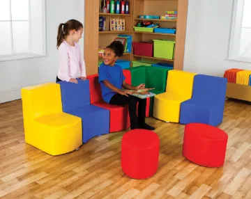 Rainbow Pouf W280mm - Red