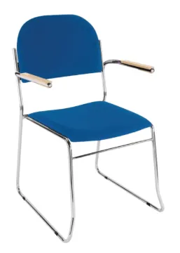 Urban Chair Chrome Plated - Upholstered Blue