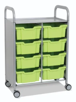 Callero Plus Trolley, 8 Deep Lime Jolly Trays
