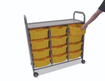 Callero Plus Trolley, 12 Deep Sunshine Yellow Trays