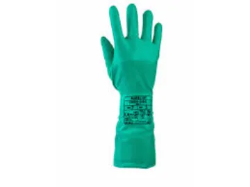 Flock-lined Nitrile Chemical Gauntlet, Medium