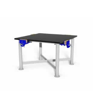 Phenolic steel frame workbench 4 x 7” Eclipse quick release woodwork vices