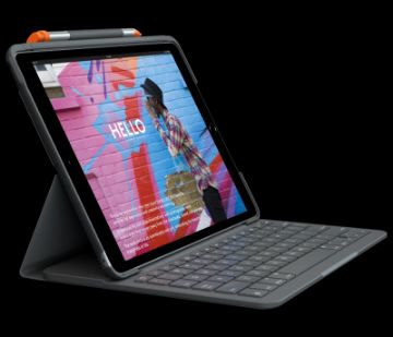 Log Slim Folio For Ipad (7-9th Generation) - Graphite - Arabic