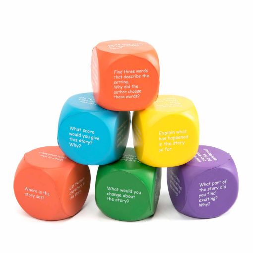 All Prints | TTS Bloom's Taxonomy Reading Comprehension Dice KS1