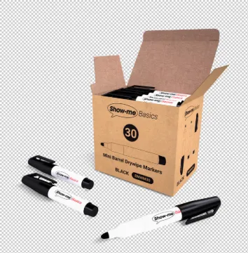 Show-me Basics Mini whiteboard Pens Black - Box 30