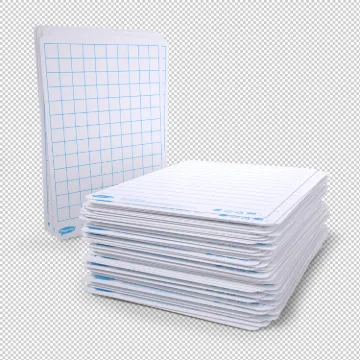 Pack 100 Show-me A4 750 micron Lined/Gridded Double-Sided Drywipe Board
