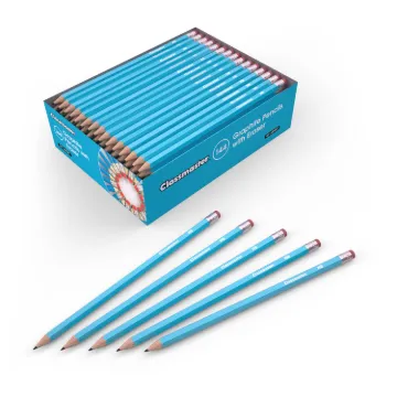 Classmaster Box of 144 HB Eraser Tipped Pencils