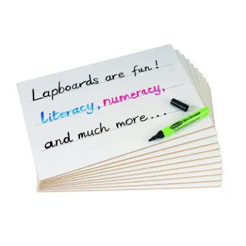Show-me Pack of 10 x A4 Rigid Lined Drywipe Lapboards