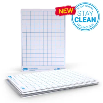 Show-me Pack of 10 x A4 Gridded/Plain whiteboards