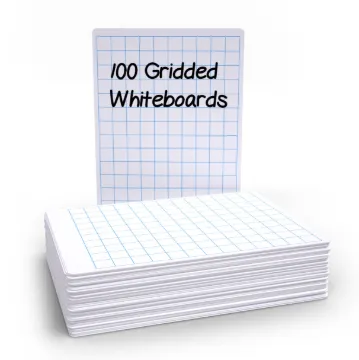 Pack of 100 A4 Economy Drywipe Boards Gridded