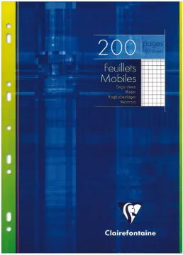 Clairefontaine 1752C - 100 Sheets Perforated loose-leaf pages 21x29.7 cm 90g 5x5 Squared